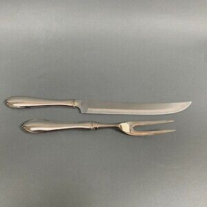 Towle Silversmiths Stainless Steel Silver Plate Serving Fork Knife with Box